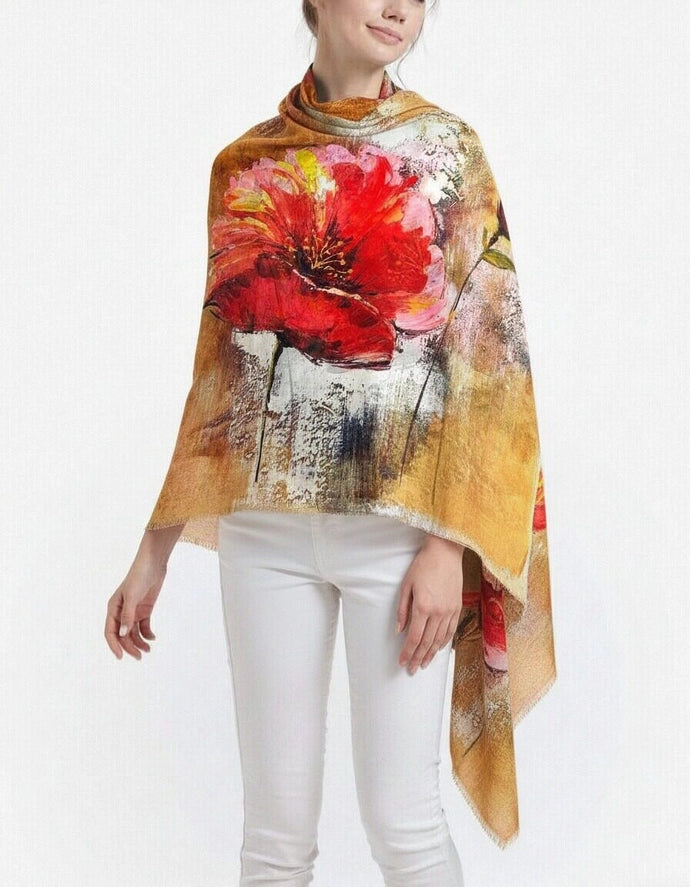 JC02450117 - Painter's Poppy Scarf-08-Scarves/Wraps-JC Sunny Fashion-Krista Anne's Boutique, Women's Fashion and Accessories Located in Oklahoma City, OK and Black Mountain, NC