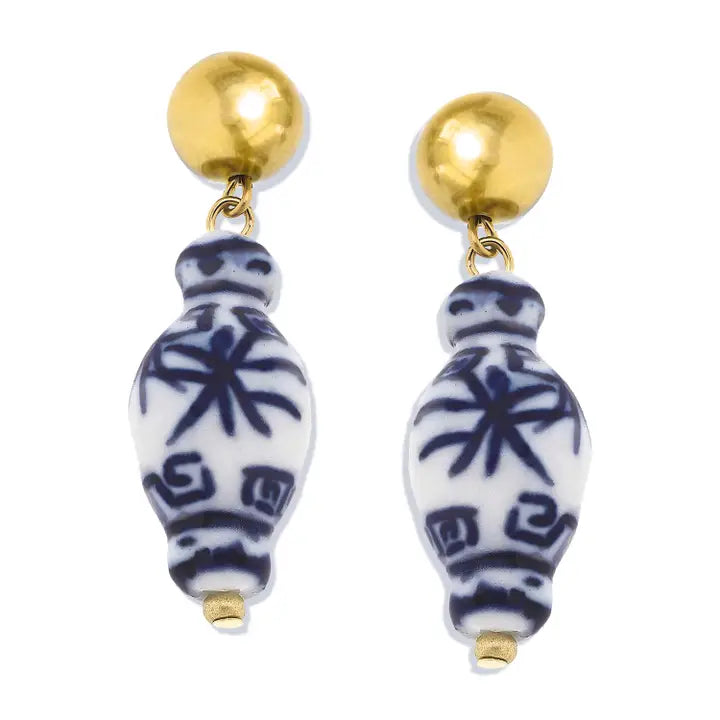 1313G - Ginger Jar Drop Earrings-10-Jewelry-Susan Shaw-Krista Anne's Boutique, Women's Fashion and Accessories Located in Oklahoma City, OK and Black Mountain, NC