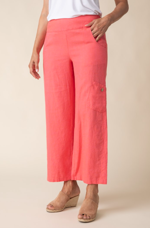 41566 - Linen Solid Flood Pocket Pant-04-Bottoms-Habitat-Krista Anne's Boutique, Women's Fashion and Accessories Located in Oklahoma City, OK and Black Mountain, NC