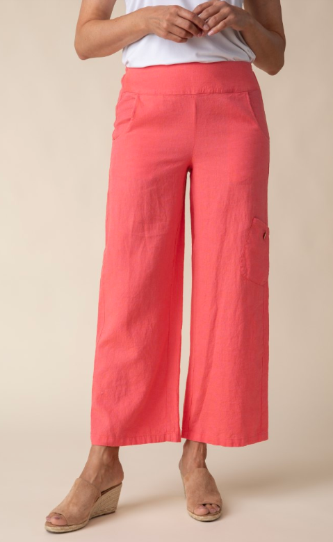 41566 - Linen Solid Flood Pocket Pant-04-Bottoms-Habitat-Krista Anne's Boutique, Women's Fashion and Accessories Located in Oklahoma City, OK and Black Mountain, NC