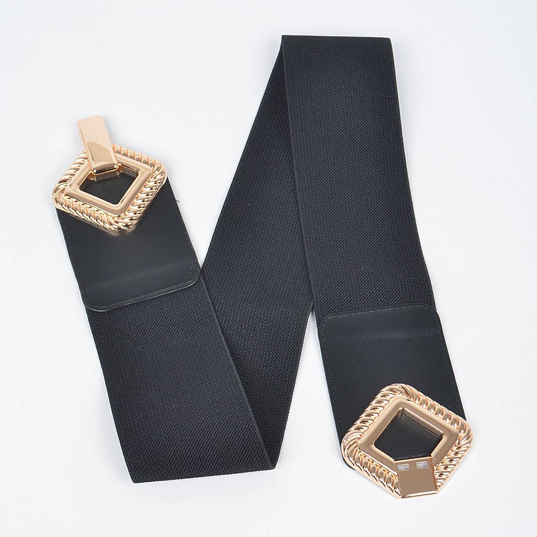 Double Diamond Buckle Stretch Belt-09-Accessories-3AM BY H&D ACCESSORIES-Krista Anne's Boutique, Women's Fashion and Accessories Located in Oklahoma City, OK and Black Mountain, NC