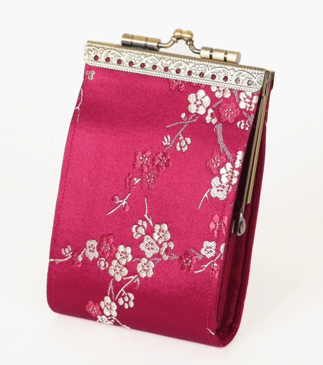 CHR-74 - Brocade Cherry Blossom Card Wallet with RFID Protection-12-Gifts-Cathayana-Krista Anne's Boutique, Women's Fashion and Accessories Located in Oklahoma City, OK and Black Mountain, NC