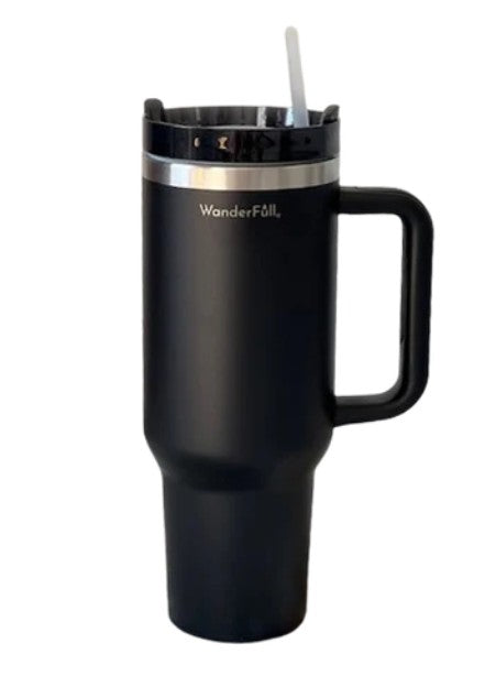 40 oz Insulated Tumbler w/ Handle and Straw-09-Accessories-Wanderfull-Krista Anne's Boutique, Women's Fashion and Accessories Located in Oklahoma City, OK and Black Mountain, NC