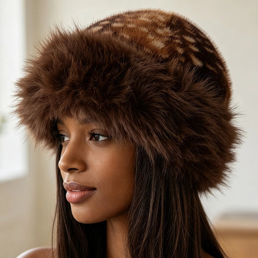 AMH1853CF - Fawn Print Faux Fur Bucket Hat-09-Accessories-3AM BY H&D ACCESSORIES-Krista Anne's Boutique, Women's Fashion and Accessories Located in Oklahoma City, OK and Black Mountain, NC