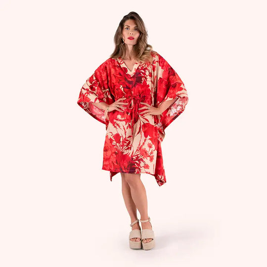 BCU7 - Floral Beach Cover-Up-06-Dresses/Jumpsuits-Powder-Krista Anne's Boutique, Women's Fashion and Accessories Located in Oklahoma City, OK and Black Mountain, NC
