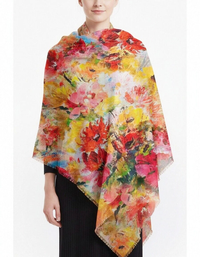 JC02450115 - Abstract Bloom Art Scarf-08-Scarves/Wraps-JC Sunny Fashion-Krista Anne's Boutique, Women's Fashion and Accessories Located in Oklahoma City, OK and Black Mountain, NC