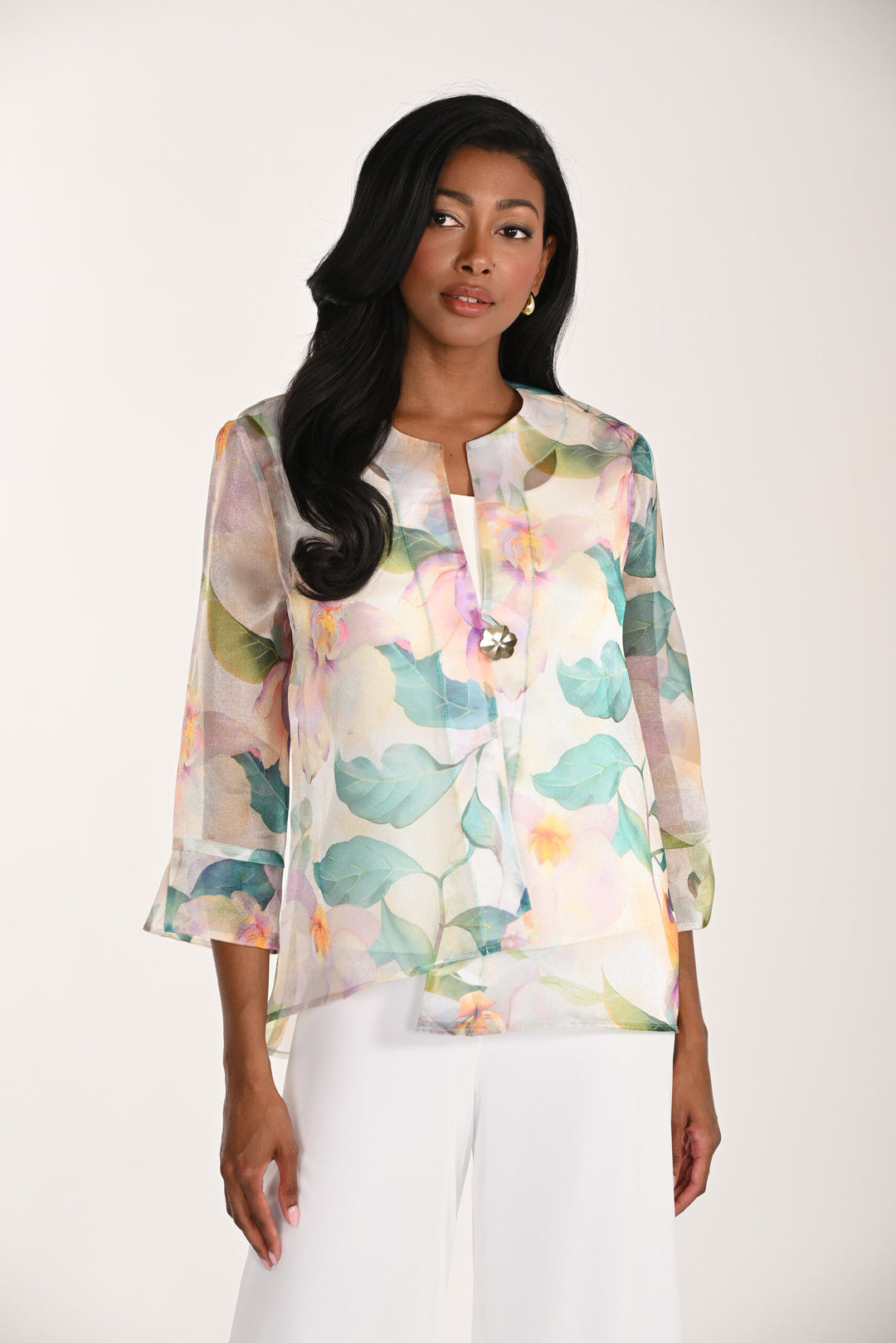 268163 - Floral Off-Set Jacket-01-Jackets/Blazers-Frank Lyman-Krista Anne's Boutique, Women's Fashion and Accessories Located in Oklahoma City, OK and Black Mountain, NC