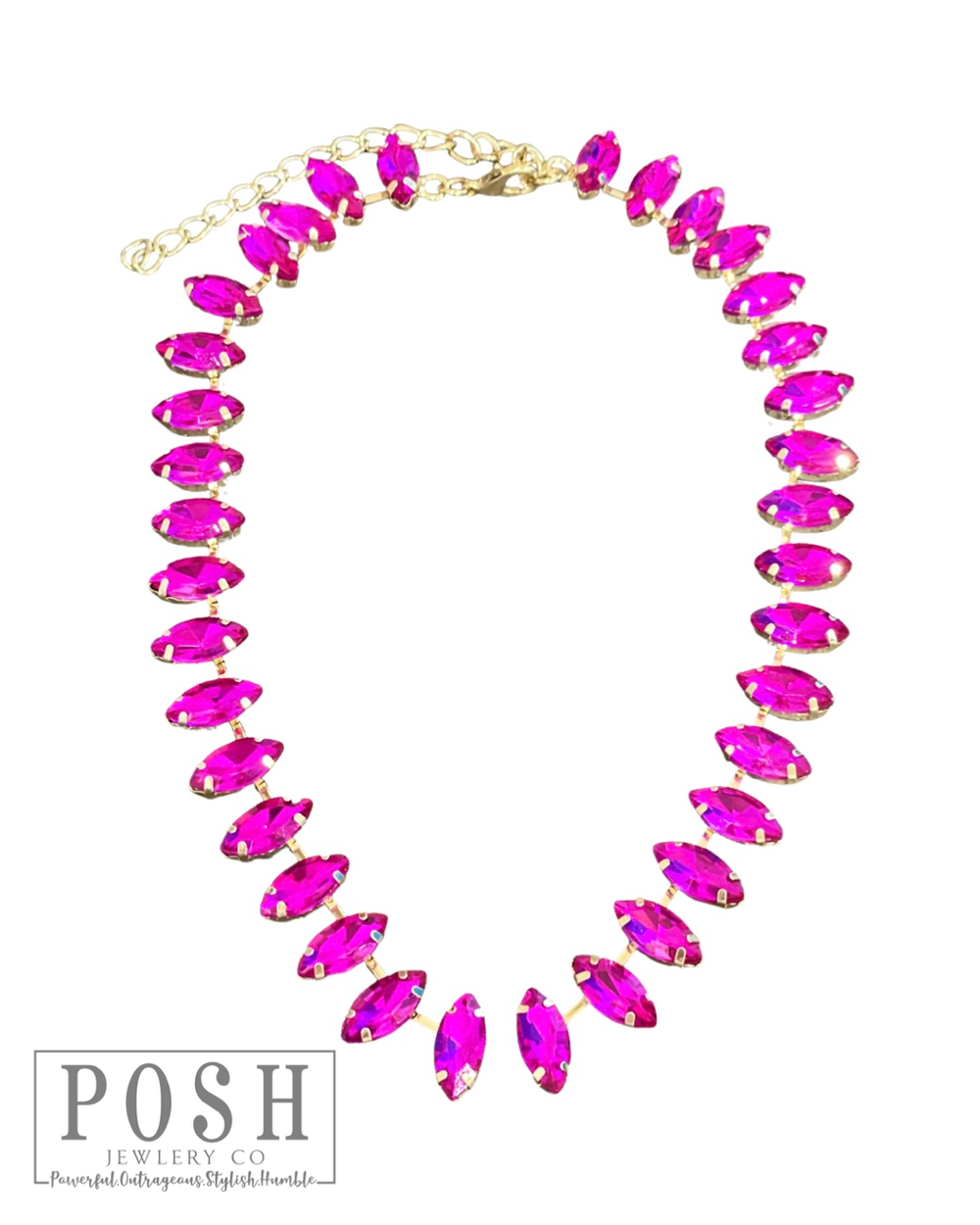 9PN160 - Marquise shape rhinestone necklace-10-Jewelry-Pink Panache Brands-Krista Anne's Boutique, Women's Fashion and Accessories Located in Oklahoma City, OK and Black Mountain, NC