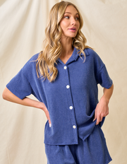 LMT3956 - Everyday Ribbed Button Down Tee