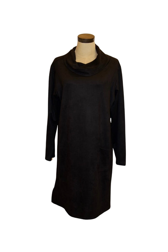 S666 - Cowl Neck Suede Dress-06-Dresses/Jumpsuits-Toofan-Krista Anne's Boutique, Women's Fashion and Accessories Located in Oklahoma City, OK and Black Mountain, NC