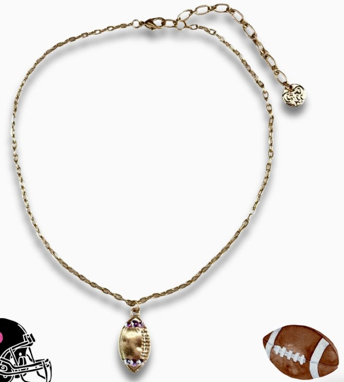N129 - Football Necklace-10-Jewelry-Pink Panache-Krista Anne's Boutique, Women's Fashion and Accessories Located in Oklahoma City, OK and Black Mountain, NC