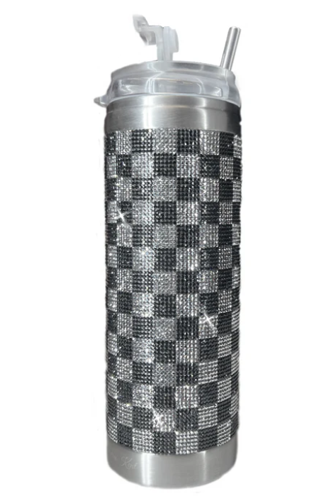 JKT107.SIBK - Checkmate Crystal Tumbler-12-Gifts-Jacqueline Kent-Krista Anne's Boutique, Women's Fashion and Accessories Located in Oklahoma City, OK and Black Mountain, NC