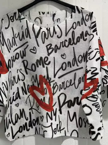 Heart City Knit Printed Sweater-05-Sweaters-Loowie-Krista Anne's Boutique, Women's Fashion and Accessories Located in Oklahoma City, OK and Black Mountain, NC