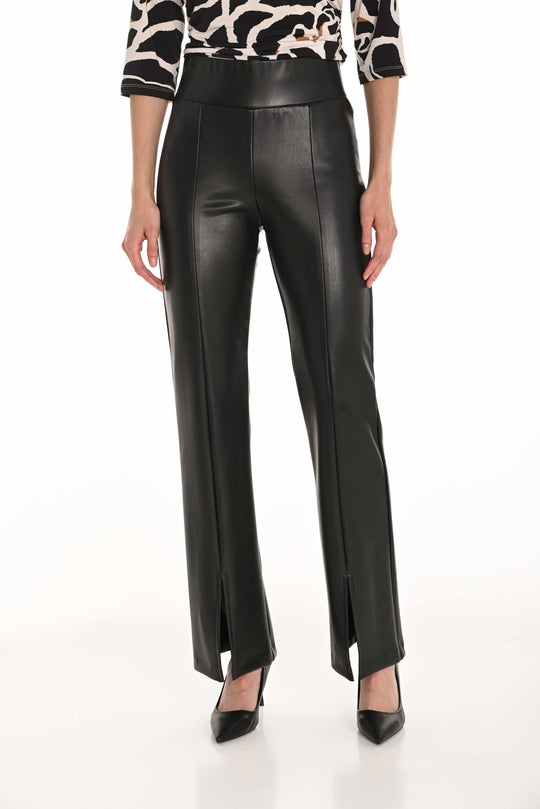 253134 - Faux Leather Wide Leg Pant-04-Bottoms-Frank Lyman-Krista Anne's Boutique, Women's Fashion and Accessories Located in Oklahoma City, OK and Black Mountain, NC