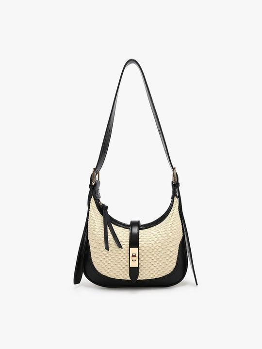 M2825 - Ariana Straw Shoulder Bag-09-Accessories-Jen & Co-Krista Anne's Boutique, Women's Fashion and Accessories Located in Oklahoma City, OK and Black Mountain, NC