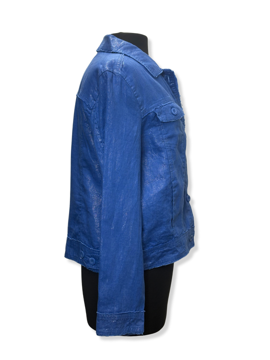 LIN7403M - Metallic Travel Jacket-01-Jackets/Blazers-Lulu-B-Krista Anne's Boutique, Women's Fashion and Accessories Located in Oklahoma City, OK and Black Mountain, NC