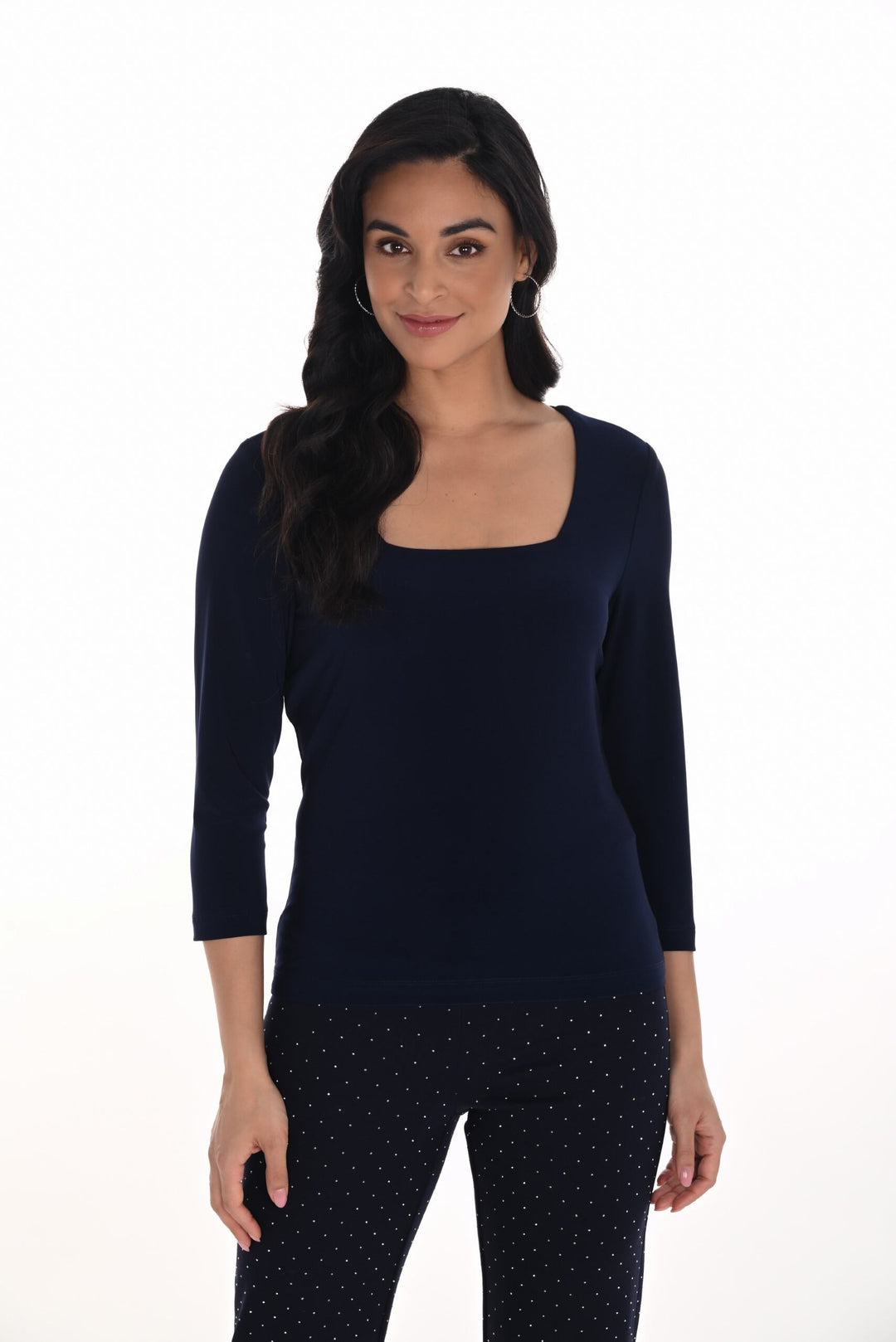 254019 - Square Neck 3/4 Sleeve Top-02-Tops/Blouses-Frank Lyman-Krista Anne's Boutique, Women's Fashion and Accessories Located in Oklahoma City, OK and Black Mountain, NC