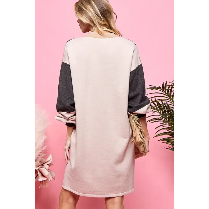 CS5193 - Chevron Sweater Dress-06-Dresses/Jumpsuits-Cezele-Krista Anne's Boutique, Women's Fashion and Accessories Located in Oklahoma City, OK and Black Mountain, NC