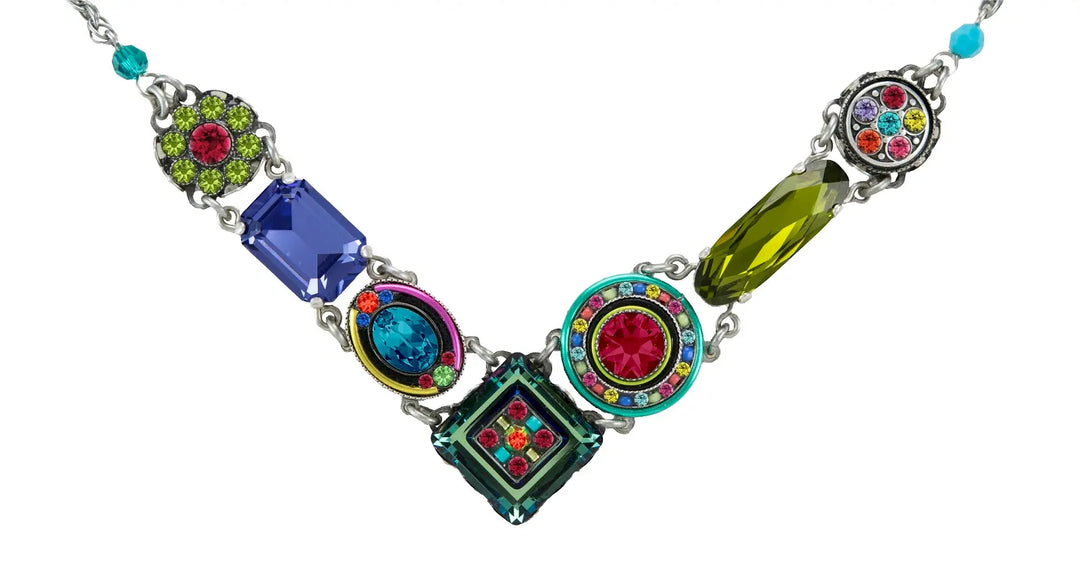 8411-MC - La Dolce Vita Crystal V Necklace-10-Jewelry-Firefly Mosaic Jewelry-Krista Anne's Boutique, Women's Fashion and Accessories Located in Oklahoma City, OK and Black Mountain, NC