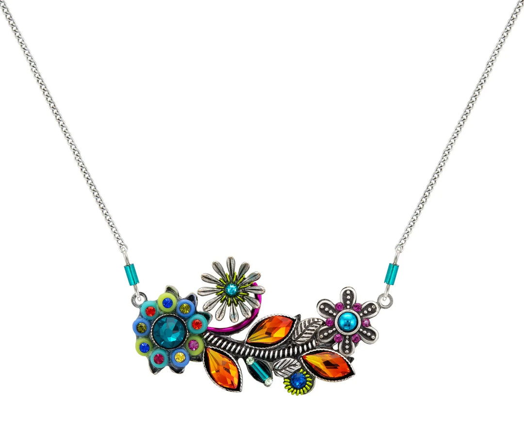 8949-MC - Botanical Flower Necklace-10-Jewelry-Firefly Mosaic Jewelry-Krista Anne's Boutique, Women's Fashion and Accessories Located in Oklahoma City, OK and Black Mountain, NC