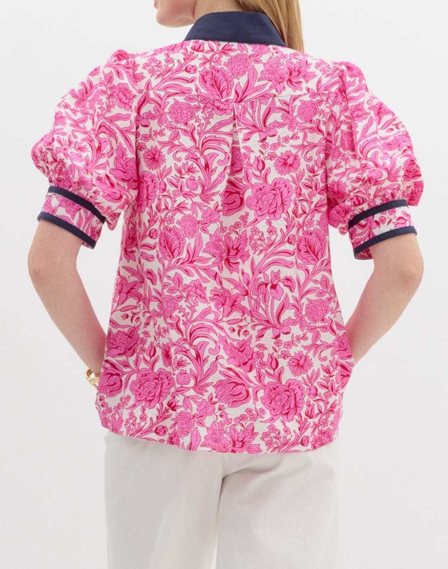 T26645 - Floral Top w/ Accent Band-02-Tops/Blouses-Aslan Rose-Krista Anne's Boutique, Women's Fashion and Accessories Located in Oklahoma City, OK and Black Mountain, NC