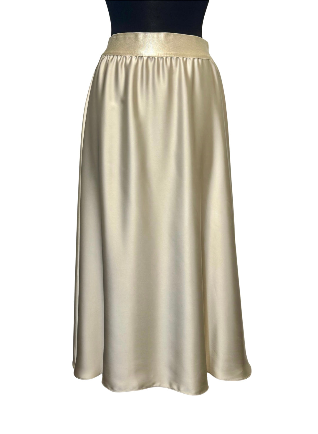 256105 - Elastic Waist Satin Skirt-04-Bottoms-Frank Lyman-Krista Anne's Boutique, Women's Fashion and Accessories Located in Oklahoma City, OK and Black Mountain, NC
