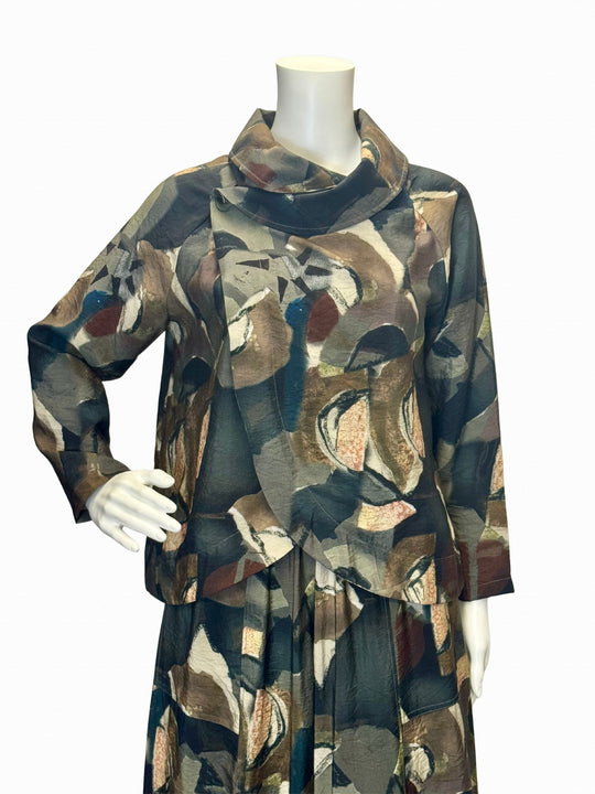 25518 - Printed Jacket-02-Tops/Blouses-Shana-Krista Anne's Boutique, Women's Fashion and Accessories Located in Oklahoma City, OK and Black Mountain, NC