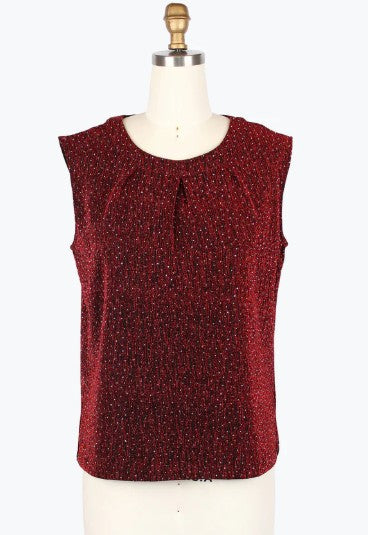 902T - Sparkle Sleeveless Jewel Neck Top-03-Tees/Tanks-Damee-Krista Anne's Boutique, Women's Fashion and Accessories Located in Oklahoma City, OK and Black Mountain, NC