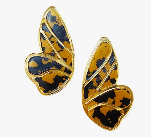 Tortoise Butterfly Wing Earrings