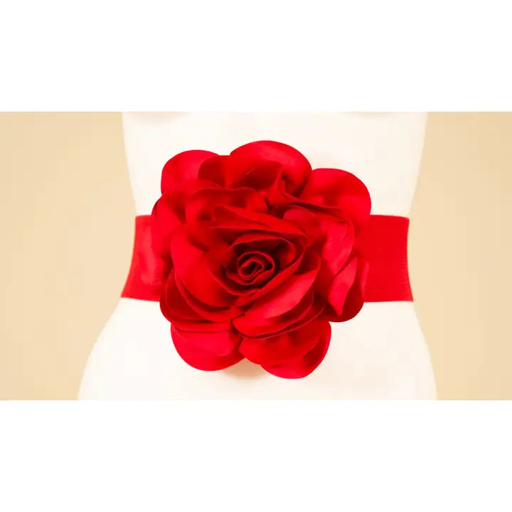 BT981 - Dramatic Rose Stretch Belt-09-Accessories-Samuel Dong-Krista Anne's Boutique, Women's Fashion and Accessories Located in Oklahoma City, OK and Black Mountain, NC