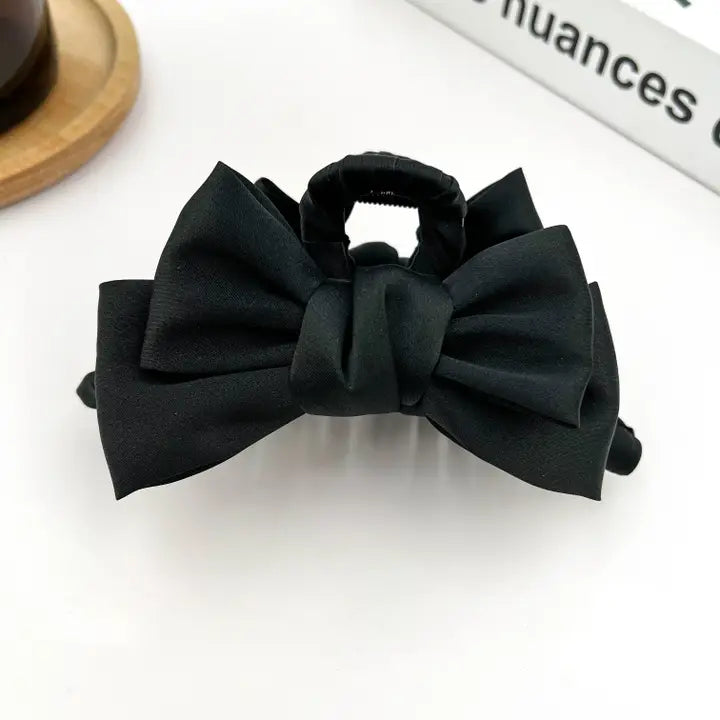 Satin Bow Hair Clip-09-Accessories-The Diva Soap-Krista Anne's Boutique, Women's Fashion and Accessories Located in Oklahoma City, OK and Black Mountain, NC