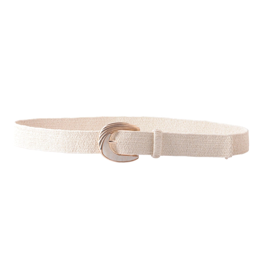 5383 - Two-Tone Sculpted Curve Buckle Raffia Belt-09-Accessories-Most Wanted USA-Krista Anne's Boutique, Women's Fashion and Accessories Located in Oklahoma City, OK and Black Mountain, NC