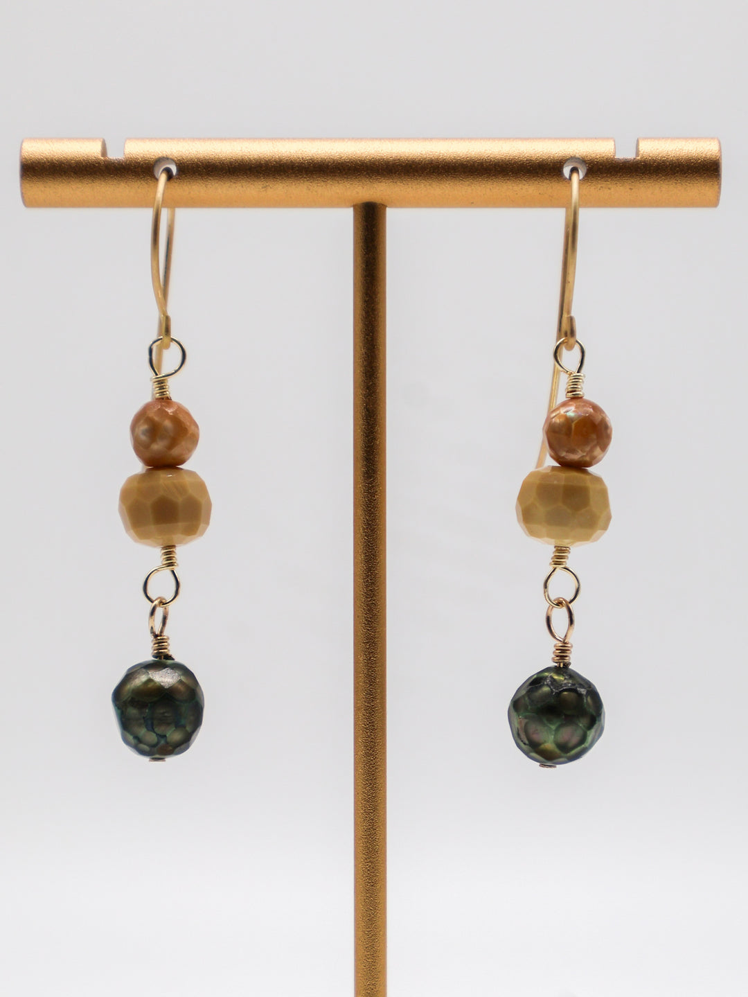 EW-25-94 - Faceted Pearl Earrings-10-Jewelry-Michele Busch Jewelry-Krista Anne's Boutique, Women's Fashion and Accessories Located in Oklahoma City, OK and Black Mountain, NC