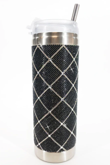 JKT109.BK - Black Cross Tumbler-12-Gifts-Jacqueline Kent-Krista Anne's Boutique, Women's Fashion and Accessories Located in Oklahoma City, OK and Black Mountain, NC