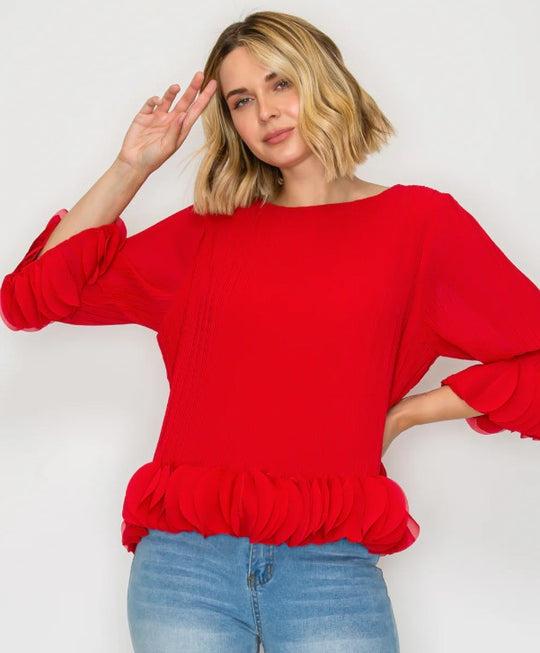 35688W - Joanna Top-02-Tops/Blouses-Joh-Krista Anne's Boutique, Women's Fashion and Accessories Located in Oklahoma City, OK and Black Mountain, NC