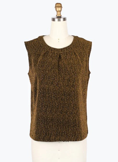902T - Sparkle Sleeveless Jewel Neck Top-03-Tees/Tanks-Damee-Krista Anne's Boutique, Women's Fashion and Accessories Located in Oklahoma City, OK and Black Mountain, NC