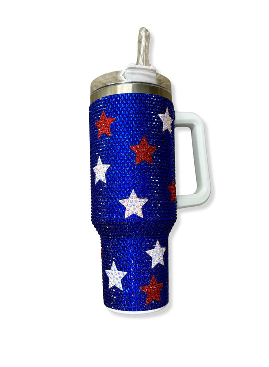 Blinged Out Tumbler w/ Handle-12-Gifts-Misc-Krista Anne's Boutique, Women's Fashion and Accessories Located in Oklahoma City, OK and Black Mountain, NC