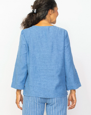 41520 - Linen Pocket Pullover Top
