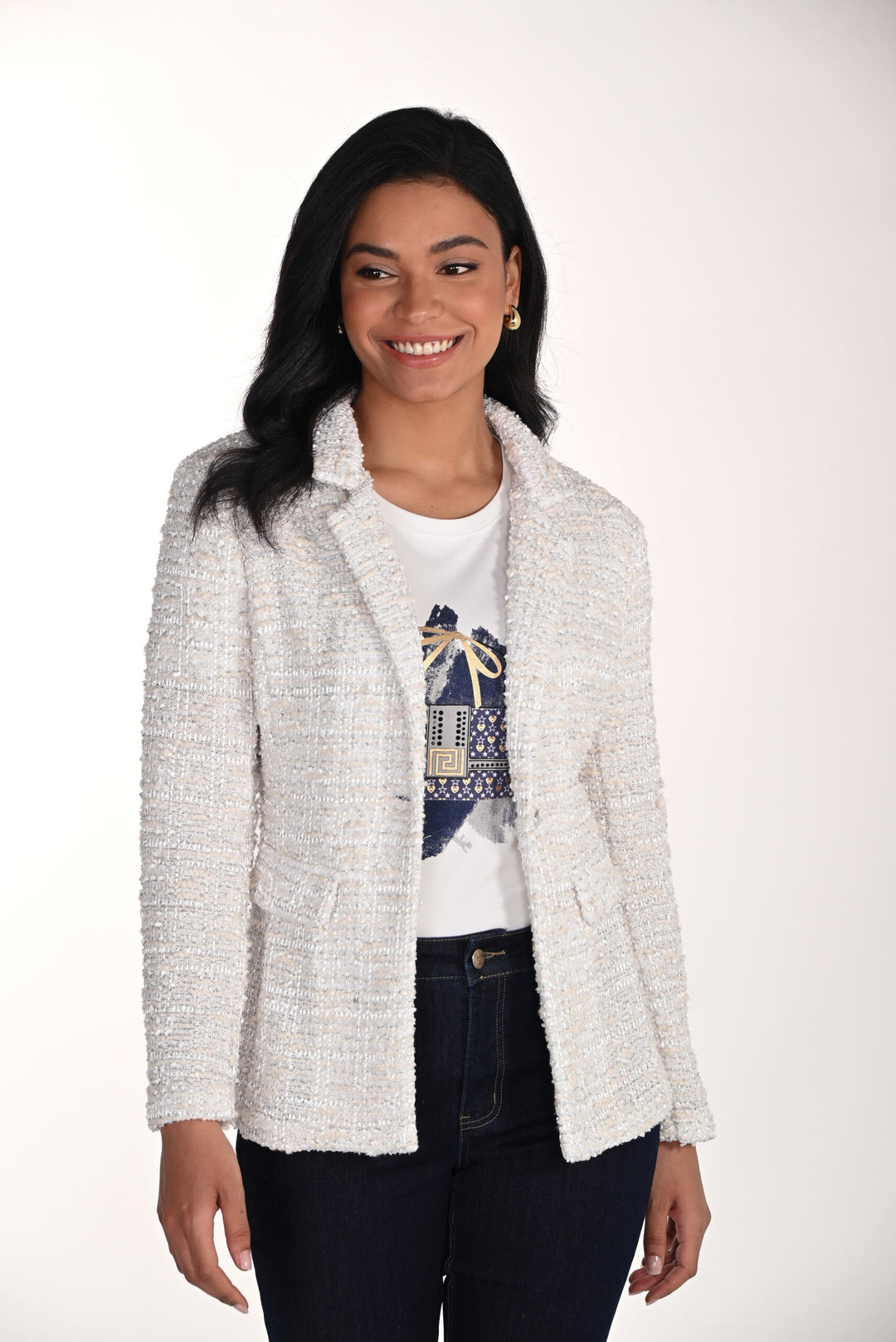 266295 - Tweed Blazer-01-Jackets/Blazers-Frank Lyman-Krista Anne's Boutique, Women's Fashion and Accessories Located in Oklahoma City, OK and Black Mountain, NC