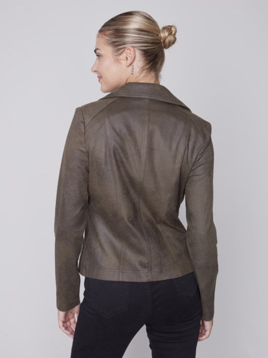 C6282-869A - Vintage Faux Leather Jacket-01-Jackets/Blazers-Charlie B.-Krista Anne's Boutique, Women's Fashion and Accessories Located in Oklahoma City, OK and Black Mountain, NC