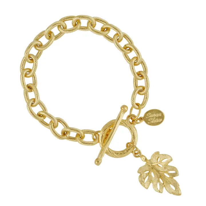2651A - Leaf Charm Toggle Bracelet-10-Jewelry-Susan Shaw-Krista Anne's Boutique, Women's Fashion and Accessories Located in Oklahoma City, OK and Black Mountain, NC