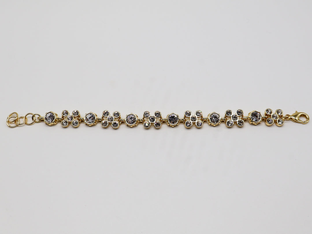 BW-25-CZ - Crystal Clovers Bracelet-10-Jewelry-Michele Busch Jewelry-Krista Anne's Boutique, Women's Fashion and Accessories Located in Oklahoma City, OK and Black Mountain, NC