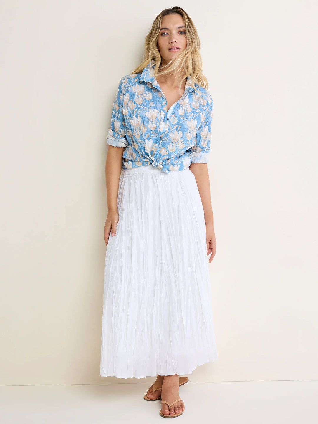 BNZM263613 - Shadow Floral Core Cotton Shirt-02-Tops/Blouses-Nic+Zoe-Krista Anne's Boutique, Women's Fashion and Accessories Located in Oklahoma City, OK and Black Mountain, NC