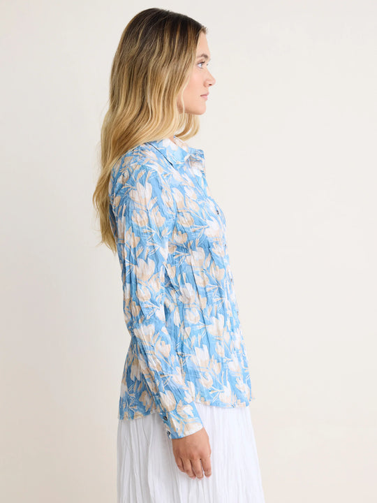 BNZM263613 - Shadow Floral Core Cotton Shirt-02-Tops/Blouses-Nic+Zoe-Krista Anne's Boutique, Women's Fashion and Accessories Located in Oklahoma City, OK and Black Mountain, NC