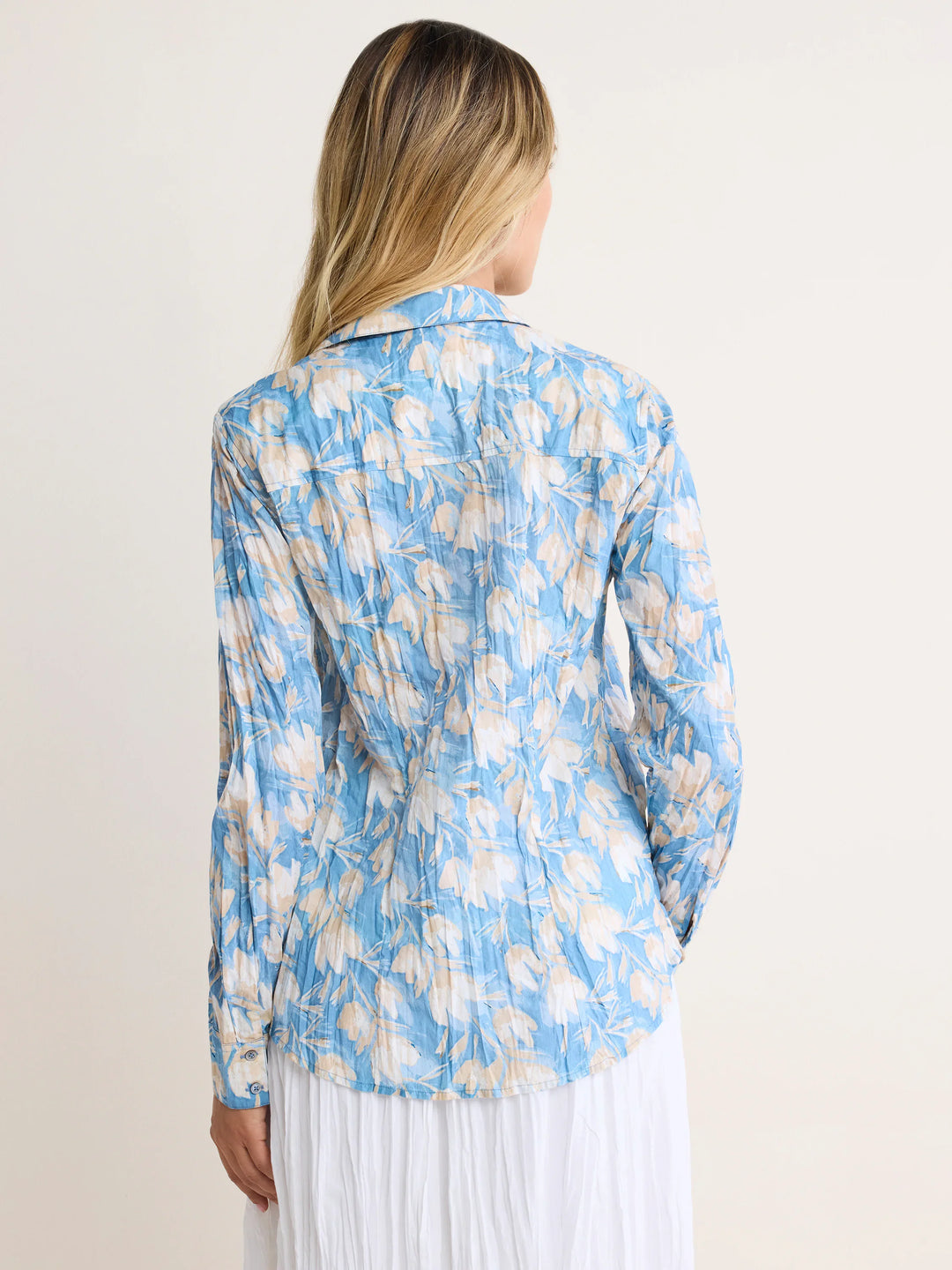 BNZM263613 - Shadow Floral Core Cotton Shirt-02-Tops/Blouses-Nic+Zoe-Krista Anne's Boutique, Women's Fashion and Accessories Located in Oklahoma City, OK and Black Mountain, NC