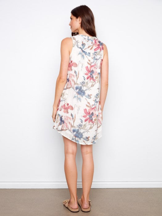 C3260D - Henley Sleeveless Cotton Blend Dress-06-Dresses/Jumpsuits-Charlie B.-Krista Anne's Boutique, Women's Fashion and Accessories Located in Oklahoma City, OK and Black Mountain, NC