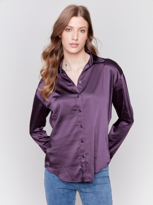 C4489R-984B - Long Sleeve Button Up Blouse-02-Tops/Blouses-Charlie B.-Krista Anne's Boutique, Women's Fashion and Accessories Located in Oklahoma City, OK and Black Mountain, NC