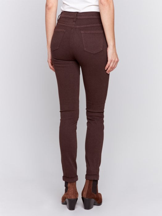 C5309X-188B - Colored Twill Cuff Pant-04-Bottoms-Charlie B.-Krista Anne's Boutique, Women's Fashion and Accessories Located in Oklahoma City, OK and Black Mountain, NC