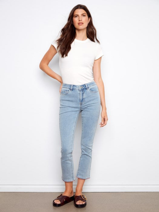 C5776 - Slim Leg Jeans With Blanket Stitch Hem-04-Bottoms-Charlie B.-Krista Anne's Boutique, Women's Fashion and Accessories Located in Oklahoma City, OK and Black Mountain, NC