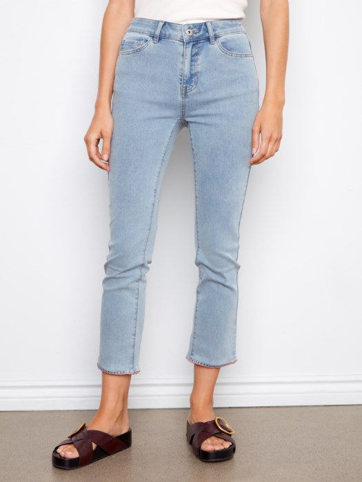 C5776 - Slim Leg Jeans With Blanket Stitch Hem-04-Bottoms-Charlie B.-Krista Anne's Boutique, Women's Fashion and Accessories Located in Oklahoma City, OK and Black Mountain, NC